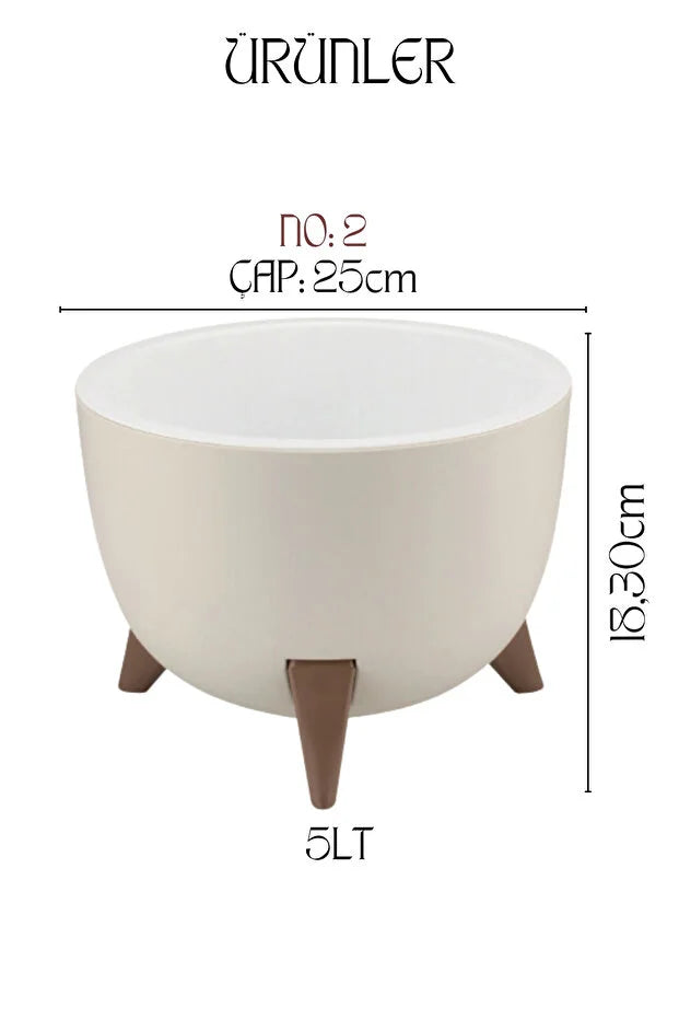 Orta Boy Ufo Model Saksı - 5Lt. Saksı - Yuvarlak Modern Saksı
