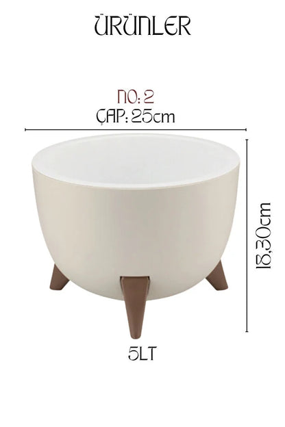 Orta Boy Ufo Model Saksı - 5Lt. Saksı - Yuvarlak Modern Saksı